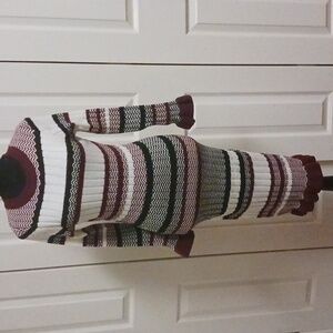 Shein Multicolor Bodycon Sweater Ruffled Sleeves and Hem.